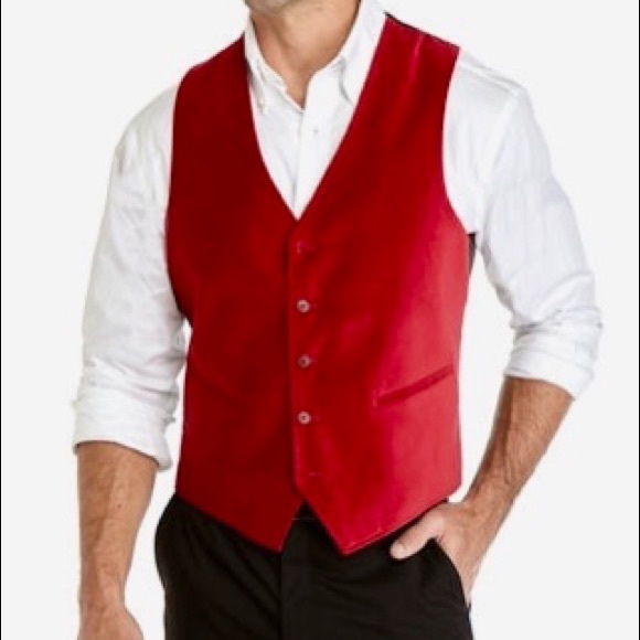 Red velvet vest - Picture 1 of 4